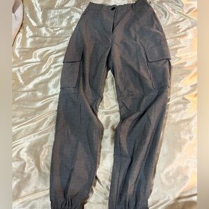 Bershka Men's Charcoal Cargo Pants